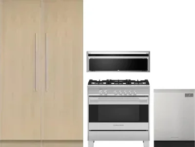 5 Piece Package Includes Refrigerator, Freezer, Range, Hood And Dishwasher